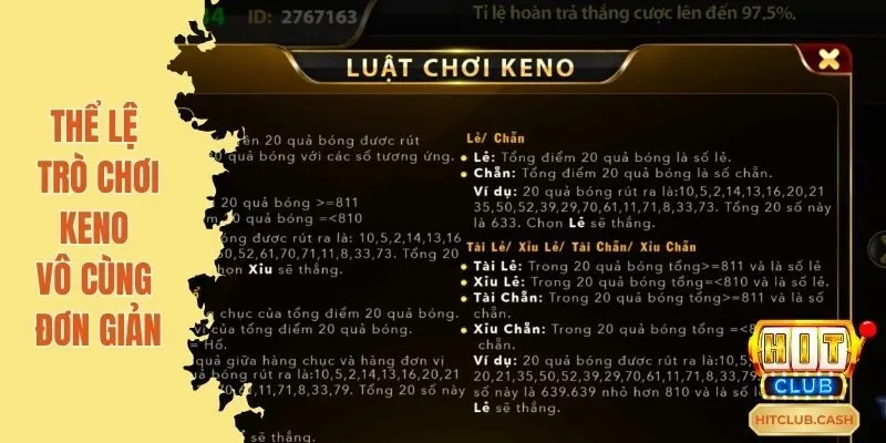 Thể lệ trò chơi Keno vô cùng đơn giản